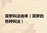 菠蘿叫法由來(lái)（菠蘿的各種叫法）