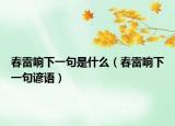 春雷響下一句是什么（春雷響下一句諺語）