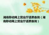 湖南移動(dòng)網(wǎng)上營業(yè)廳話費(fèi)查詢（湖南移動(dòng)網(wǎng)上營業(yè)廳話費(fèi)查詢）
