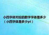 小四字體對(duì)應(yīng)的數(shù)字字體是多少（小四字體是多少pt）