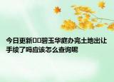 今日更新??碧玉華庭辦完土地出讓手續(xù)了嗎應(yīng)該怎么查詢呢