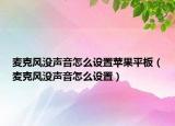 麥克風(fēng)沒聲音怎么設(shè)置蘋果平板（麥克風(fēng)沒聲音怎么設(shè)置）