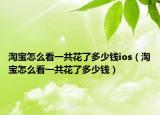 淘寶怎么看一共花了多少錢(qián)ios（淘寶怎么看一共花了多少錢(qián)）
