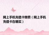 網(wǎng)上手機充值卡繳費（網(wǎng)上手機充值卡在哪買）