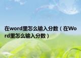 在word里怎么輸入分數(shù)（在Word里怎么輸入分數(shù)）