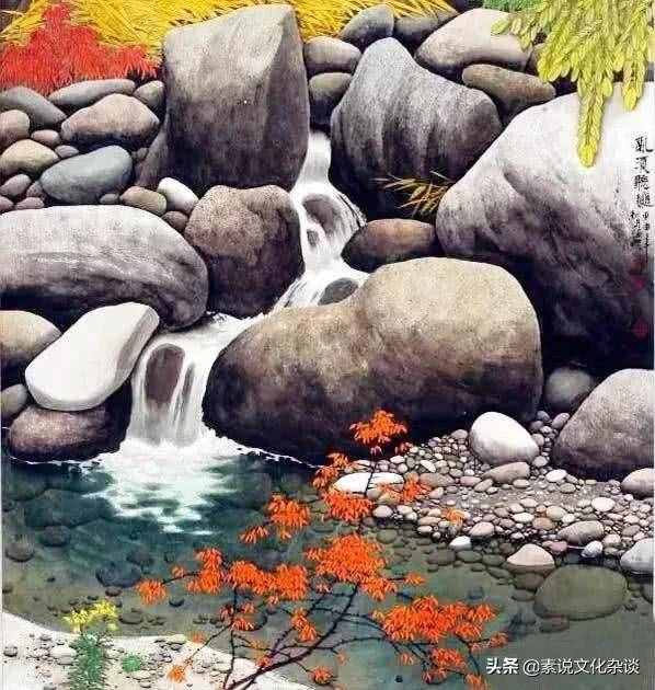 漂亮的工筆繪畫，畫石頭和溪水以假亂真，作品卻受到了質(zhì)疑