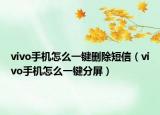vivo手機(jī)怎么一鍵刪除短信（vivo手機(jī)怎么一鍵分屏）