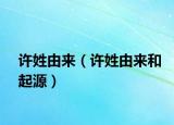 許姓由來（許姓由來和起源）