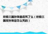 終極三國(guó)孫策最后死了么（終極三國(guó)里孫策是怎么死的）