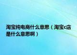 淘寶純電商什么意思（淘寶c店是什么意思啊）