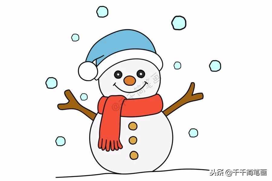 雪人總動員，超萌的20種圣誕雪人簡筆畫！