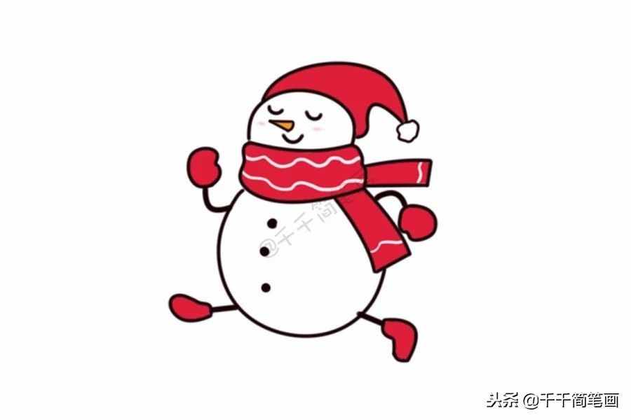 雪人總動員，超萌的20種圣誕雪人簡筆畫！