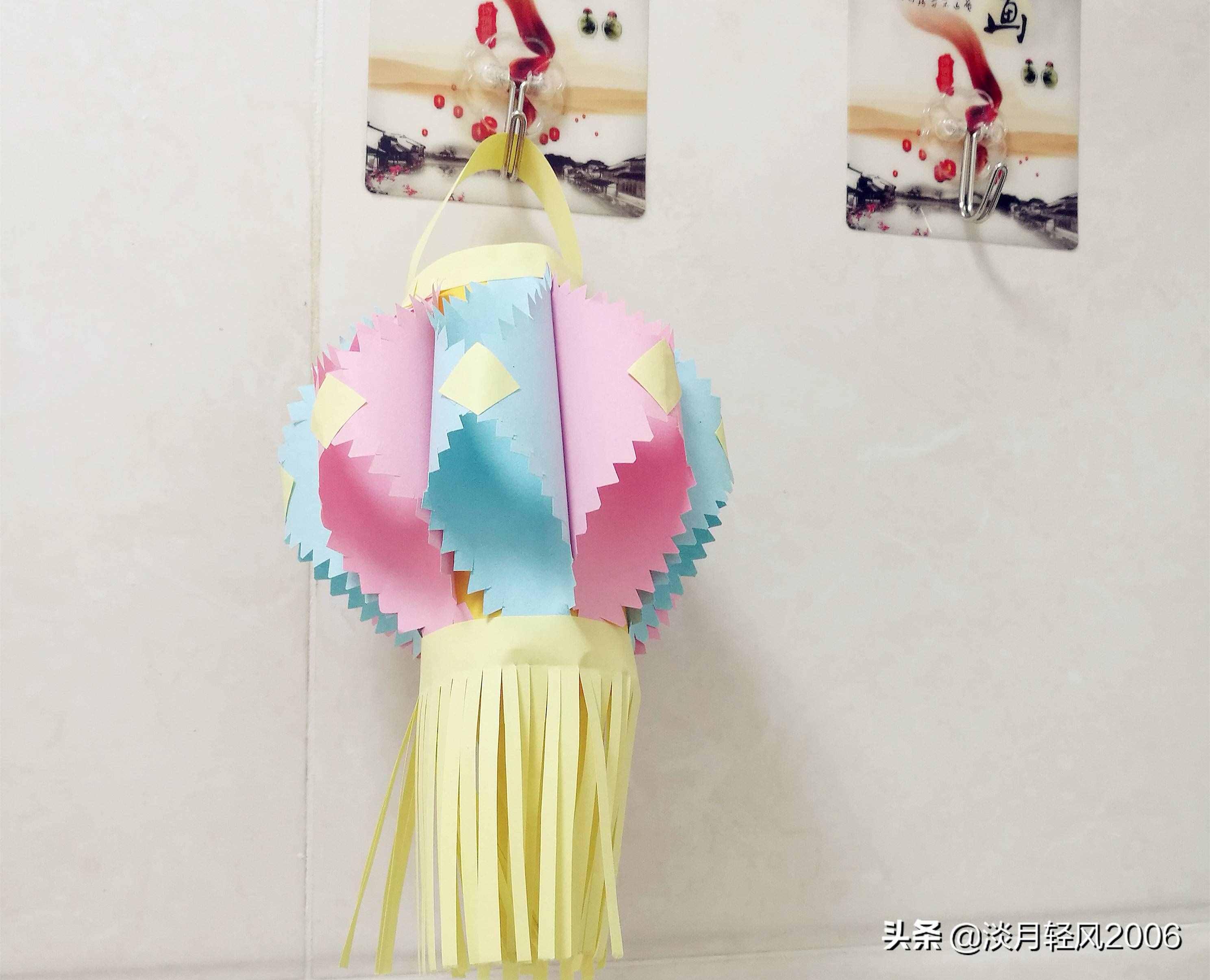 元宵節(jié)手工，彩色卡紙制作花燈教程，簡(jiǎn)單好看，可以當(dāng)手工作業(yè)