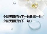 夕陽(yáng)無(wú)限好的下一句是哪一句（夕陽(yáng)無(wú)限好的下一句）