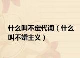 什么叫不定代詞（什么叫不婚主義）