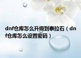 dnf倉庫怎么升級到泰拉石（dnf倉庫怎么設(shè)置密碼）