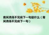青冥浩蕩不見底下一句是什么（青冥浩蕩不見底下一句）