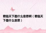 君臨天下是什么意思?。ňR天下是什么意思）