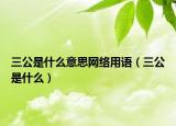 三公是什么意思網(wǎng)絡(luò)用語（三公是什么）