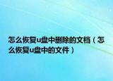 怎么恢復(fù)u盤中刪除的文檔（怎么恢復(fù)u盤中的文件）