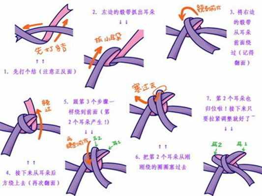 腰帶蝴蝶結的系法圖解