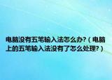 電腦沒(méi)有五筆輸入法怎么辦?（電腦上的五筆輸入法沒(méi)有了怎么處理?）
