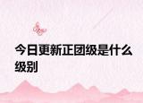 今日更新正團(tuán)級是什么級別