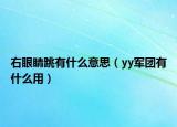 右眼睛跳有什么意思（yy軍團有什么用）