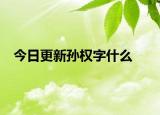 今日更新孫權字什么