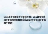 win10 企業(yè)版和專業(yè)版的區(qū)別（Win10專業(yè)版和企業(yè)版的區(qū)別是什么?Win10專業(yè)版和企業(yè)版哪個(gè)更好）