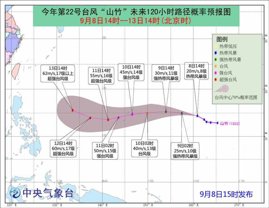 18級山竹基本確定，22號臺風登陸我國概率高，但不要忘記“泰利”