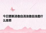 今日更新清者自清濁者自濁是什么意思