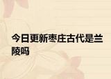今日更新棗莊古代是蘭陵嗎