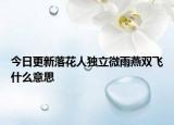 今日更新落花人獨(dú)立微雨燕雙飛什么意思