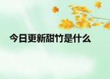 今日更新甜竹是什么