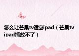 怎么讓芒果tv適應(yīng)ipad（芒果tv ipad播放不了）