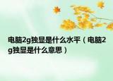 電腦2g獨顯是什么水平（電腦2g獨顯是什么意思）