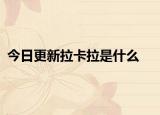 今日更新拉卡拉是什么