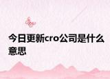 今日更新cro公司是什么意思