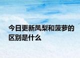 今日更新鳳梨和菠蘿的區(qū)別是什么