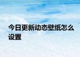 今日更新動(dòng)態(tài)壁紙?jiān)趺丛O(shè)置