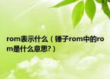 rom表示什么（錘子rom中的rom是什么意思?）
