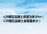 c20細石混凝土容重為多少kn（C20細石混凝土容重是多少）