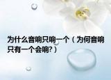 為什么音響只響一個（為何音響只有一個會響?）