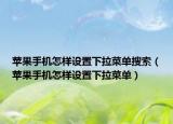蘋果手機怎樣設(shè)置下拉菜單搜索（蘋果手機怎樣設(shè)置下拉菜單）