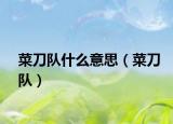 菜刀隊什么意思（菜刀隊）