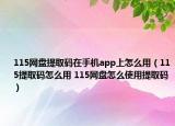 115網(wǎng)盤提取碼在手機app上怎么用（115提取碼怎么用 115網(wǎng)盤怎么使用提取碼）