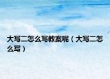 大寫二怎么寫教案呢（大寫二怎么寫）