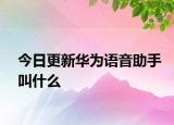 今日更新華為語(yǔ)音助手叫什么