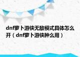 dnf蘿卜游俠無敵模式具體怎么開（dnf蘿卜游俠腫么用）